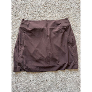 Athleta Brooklyn Skort 16” Brown Size 10 Zipper Pockets EUC